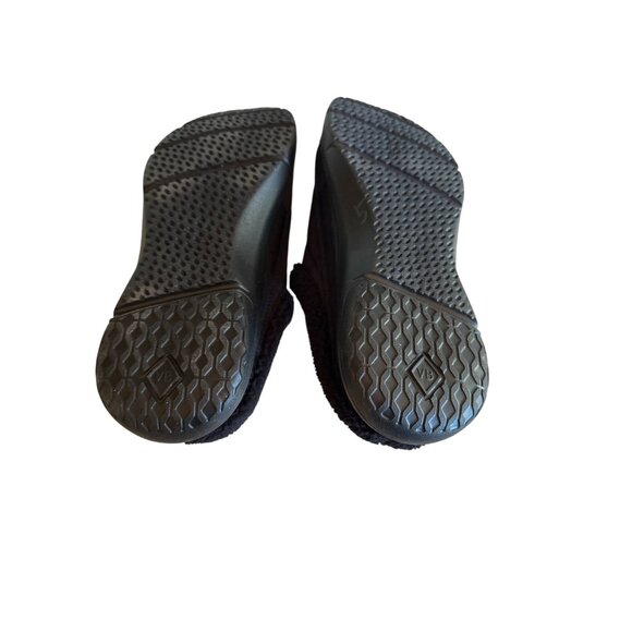 Vera Bradley Black Quilted Slip-On Slippers Faux Fur Lining Rubber Sole Size 10 - Picture 4 of 6